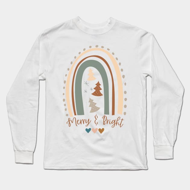 Christmas Merry And Bright Long Sleeve T-Shirt by Teewyld